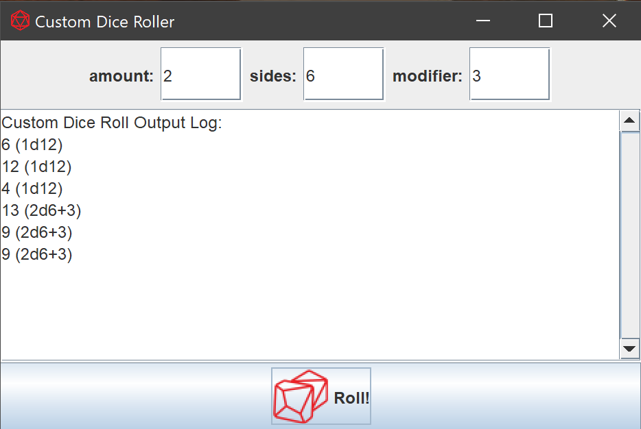 Custom Dice Roller